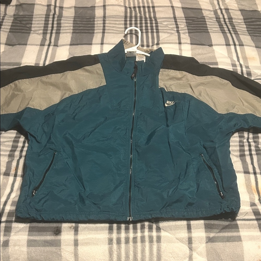 Nike Men's Teal and Gray Windbreaker